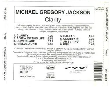 Michael Gregory Jackson - Clarity (1976 Reissue) (2010)