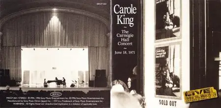 Carole King - The Carnegie Hall Concert: June 18, 1971 (1996) [2004, Japan]