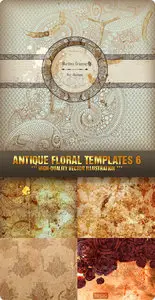 Stock Vector - Antique Floral Templates 6