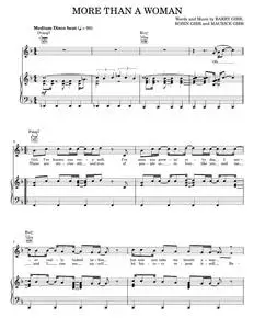 More Than A Woman - Bee Gees, Tavares (Piano-Vocal-Guitar)