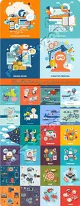 Templates flat design concept icon vector set 43