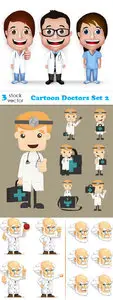 Vectors - Cartoon Doctors Set 2