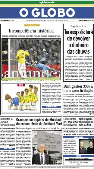 Jornal O Globo - 18 de julho de 2011