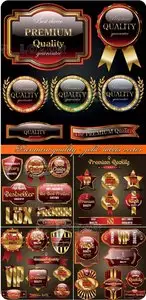Premium quality - gold labels vector