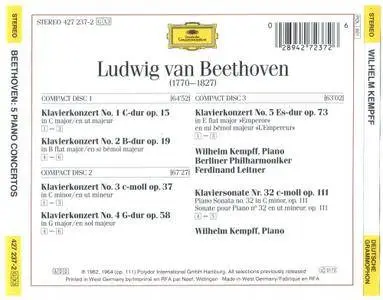 Wilhelm Kempff, Berliner Philharmoniker, Ferdinand Leitner - Beethoven: 5 Piano Concertos (1998)