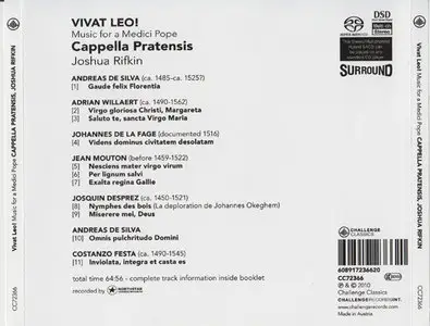 Capella Pratensis / Joshua Rifkin - Vivat Leo! Music for a Medici Pope (2010) {Hybrid-SACD // EAC Rip}