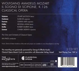 Classical Opera, Ian Page - Mozart: Il sogno di Scipione (2017)