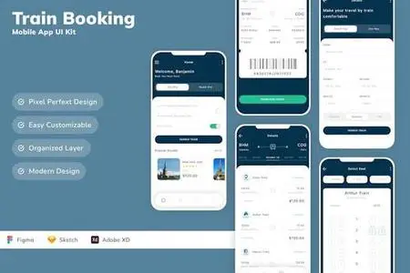 Train Booking Mobile App UI Kit