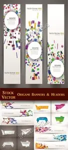 Stock Vector - Origami Banners & Headers