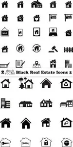 Vectors - Black Real Estate Icons 2