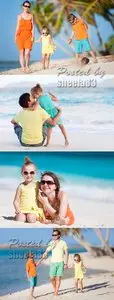 Stock Photo - Happy Family at the Seaside