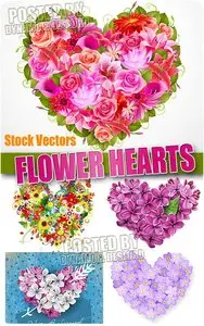 Flower hearts 2 - Stock Vectors