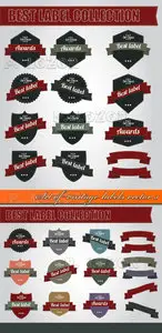 Set of vintage labels vector 3