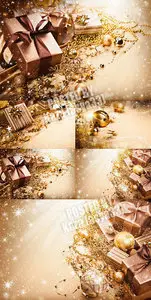 Golden New Year decorations