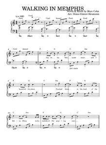 Walking In Memphis - Cher, Marc Cohn (Easy Piano)