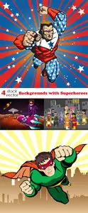 Vectors - Backgrounds with Superheroes