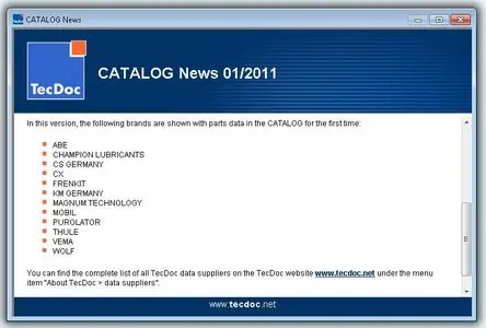 TecDoc Catalog 1/2011 Multilanguage DVD