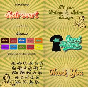 CreativeMarket - Retrovert - Retro Script (+Bonus) 3896533