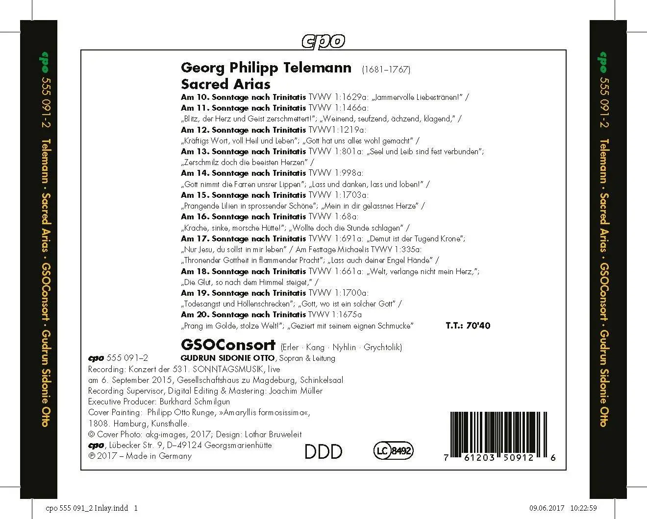 GSOConsort, Gudrun Sidonie Otto - Telemann: Sacred Arias (2017)