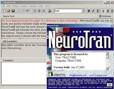 NeuroTrans v7.4.11 - An English-German Translator