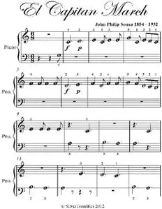 «El El Capitan March Beginner Piano Sheet Music» by John Philip Sousa