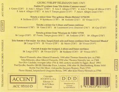 Telemann • Music for Oboe • Marcel Ponseele