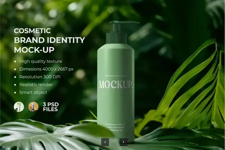 EE - Cosmetic Pump Bottle PSD Mockup HB7LU9W