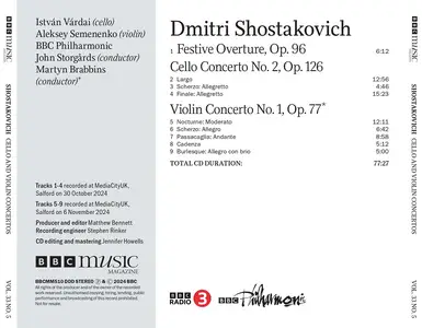 István Várdai, Aleksey Semenenko, BBC Philharmonic Orchestra - Shostakovich: Cello Concerto No.2, Violin Concerto No.1 (2025)