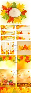 Vector - Autumn foliage collage