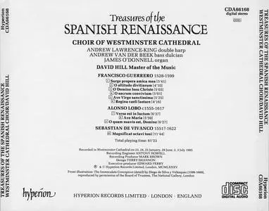 Choir Of Westminster Cathedral, David Hill - Treasures Of The Spanish Renaissance (1985) {Hyperion}