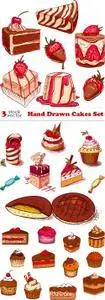 Vectors - Hand Drawn Cakes Set