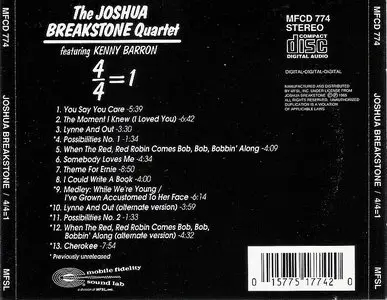 The Joshua Breakstone Quartet feat. Kenny Barron - 4/4=1 (1985) {MFSL MFCD 774}