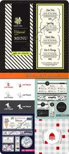 Menu cards for restaurant vector
