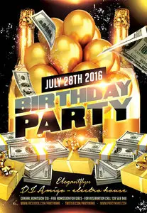 Flyer PSD Template - Birthday Party 7 plus Facebook_Cover
