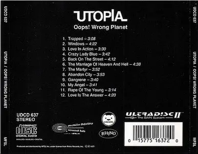 Utopia - Oops! Wrong Planet (1977) [UDCD 637]