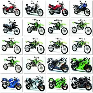 Kawasaki Bikes in White Background Wallpapers