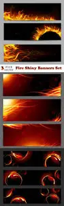 Vectors - Fire Shiny Banners Set