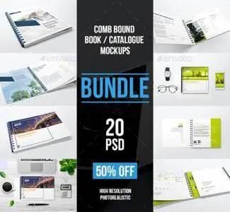 GraphicRiver - Comb Bound Book / Catalogue Bundle Mockups