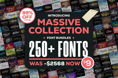 Massive Collection Fonts Bundle (CreativeFabrica)
