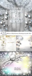 Vectors - Silver Christmas Backgrounds Set