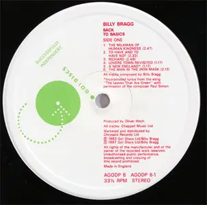 Billy Bragg - Back To Basics (Go Discs AGODP 8) (UK 1987) (Vinyl 24-96 & 16-44.1)