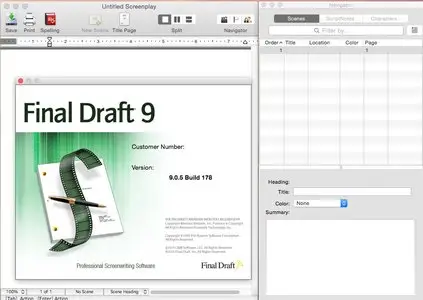 Final Draft 9.0.5 build 178 Mac OS X