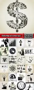 Collection of vector logo picture business card businessman idea of a bag of money