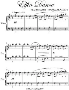 «Elfin Dance Easy Piano Sheet Music» by Edvard Grieg