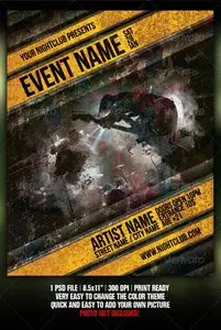 GraphicRiver Grunge Night Club Party/Concert Flyer/Poster V2