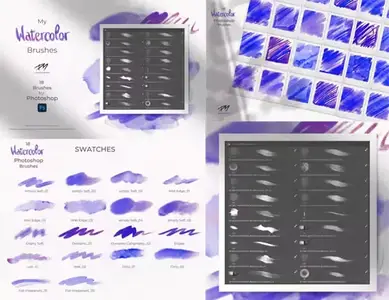 Watercolor Photoshop Brushes Pack ABR