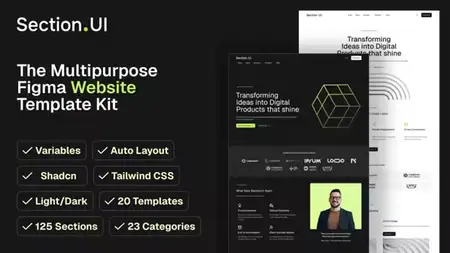 SectionUI - Multipurpose Website Template Kit for Figma