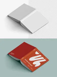 Open Book Cover Mockup Isolated 1705796255