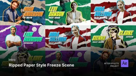 Intro - Ripped Paper Style Freeze Scene After Effects Template 57990931