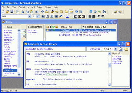 Bitsmith Software Personal Knowbase 3.2.1